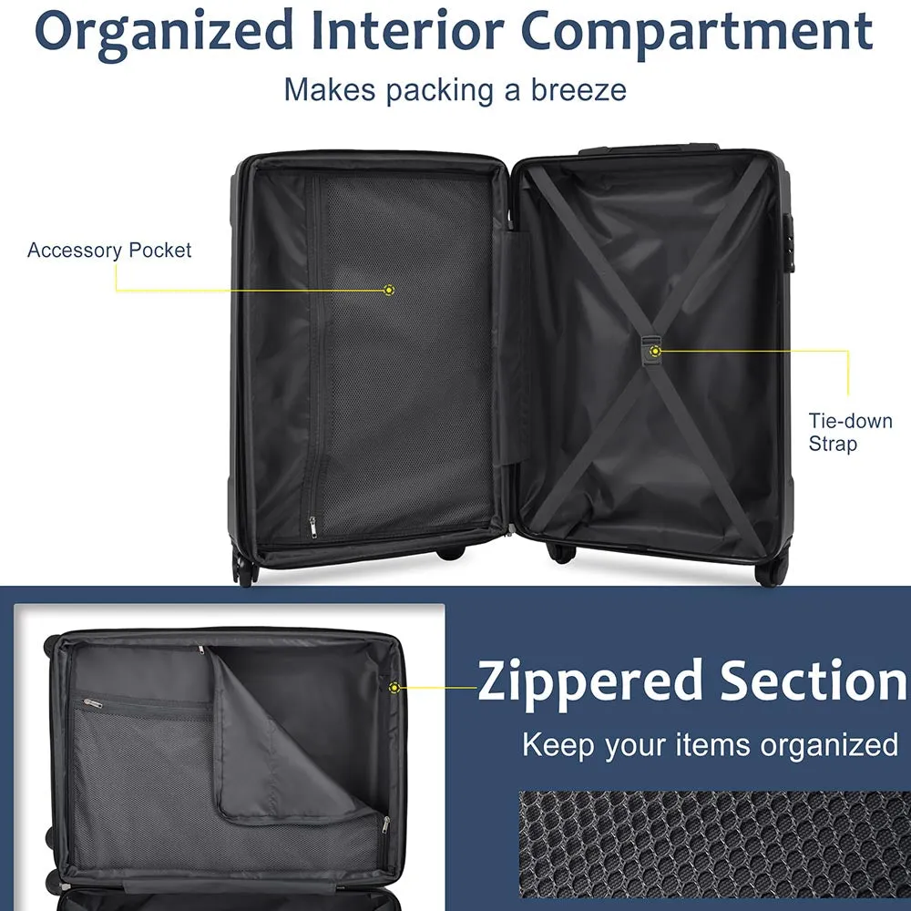 24In Expandable Lightweight Spinner Suitcase with Corner Guards - Blue