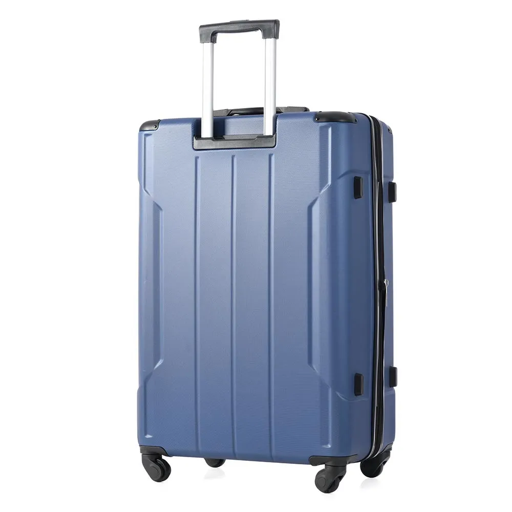 24In Expandable Lightweight Spinner Suitcase with Corner Guards - Blue