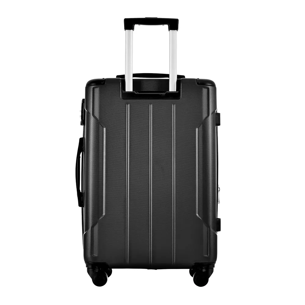 24In Expandable Lightweight Spinner Suitcase with Corner Guards - Silver Corner Protectors