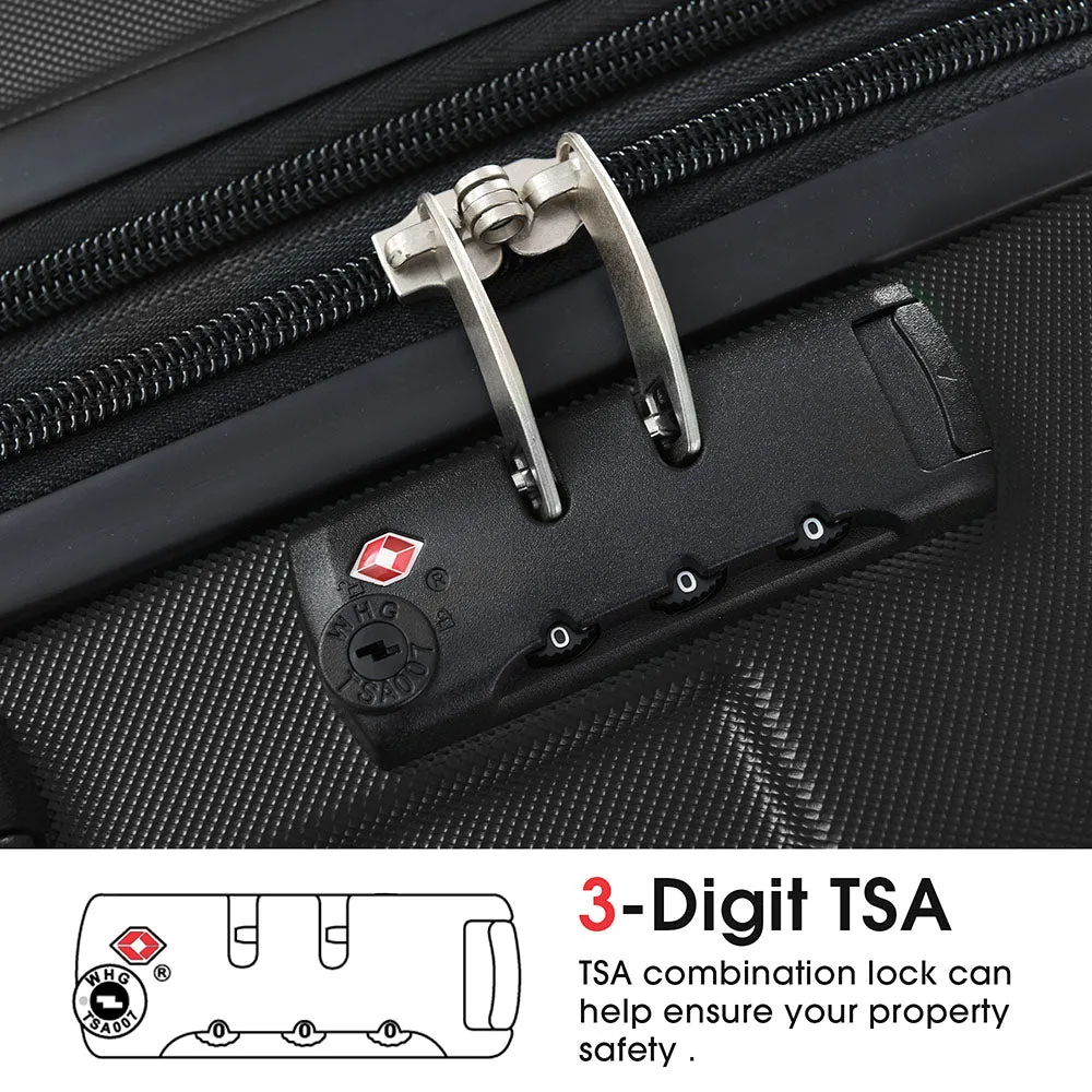 24In Expandable Lightweight Spinner Suitcase with Corner Guards - Silver Corner Protectors