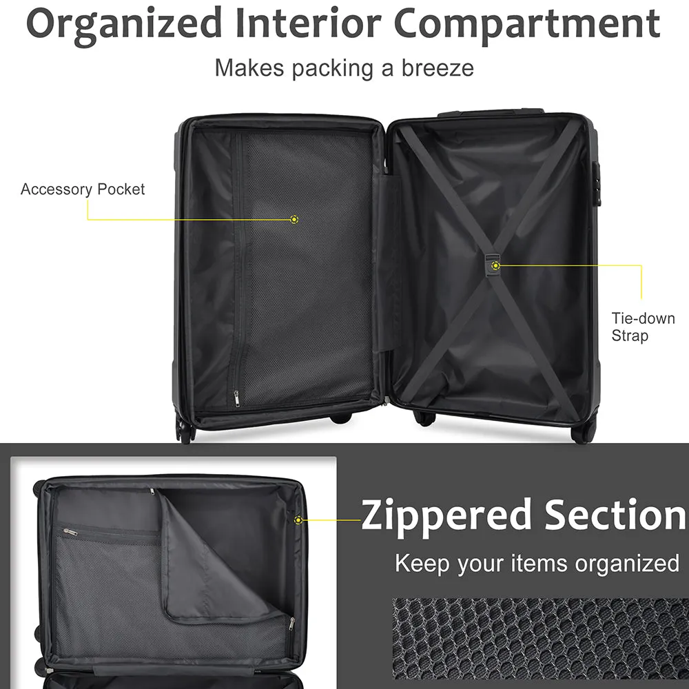 24In Expandable Lightweight Spinner Suitcase with Corner Guards - Silver Corner Protectors