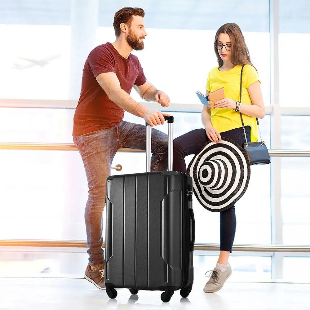 24In Expandable Lightweight Spinner Suitcase with Corner Guards - Silver Corner Protectors