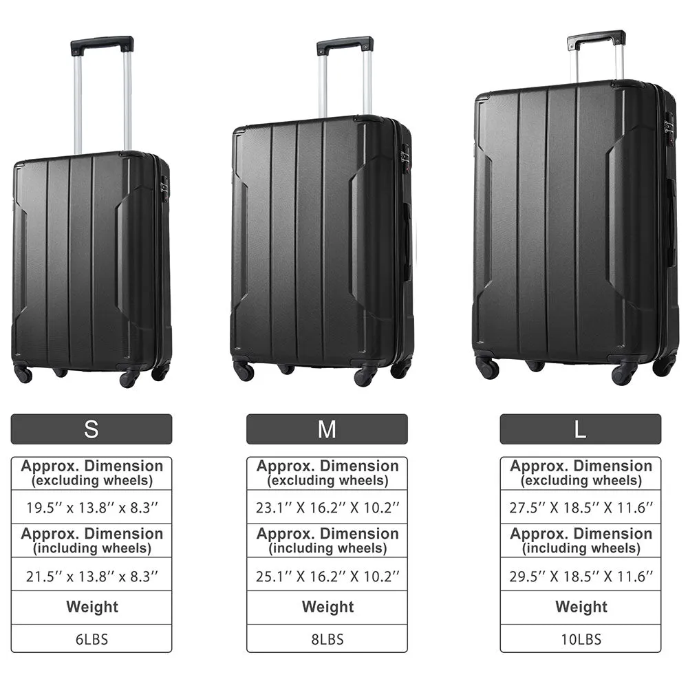 24In Expandable Lightweight Spinner Suitcase with Corner Guards - Silver Corner Protectors