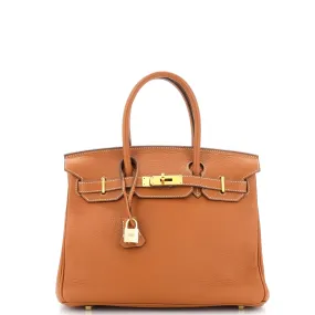 Birkin Handbag Etrusque Clemence with Gold Hardware 30