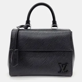 Black Epi Leather Cluny MM Top Handle Bag