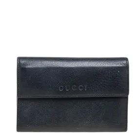 Black Leather French Trifold Wallet