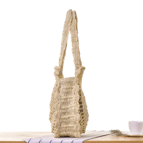 Casual Straw Hollow Out Round Bag Shoulder For Women