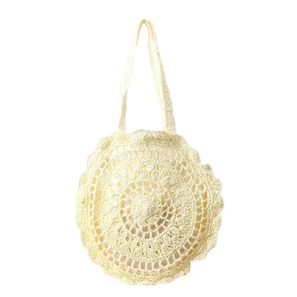 Casual Straw Hollow Out Round Bag Shoulder For Women