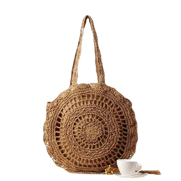 Casual Straw Hollow Out Round Bag Shoulder For Women