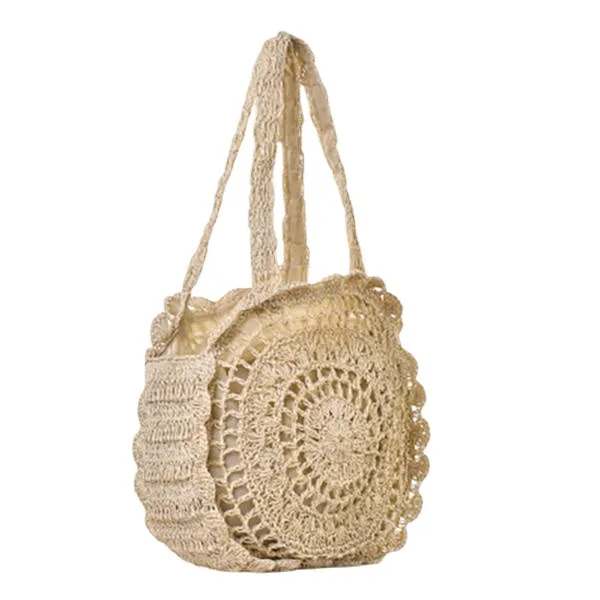 Casual Straw Hollow Out Round Bag Shoulder For Women