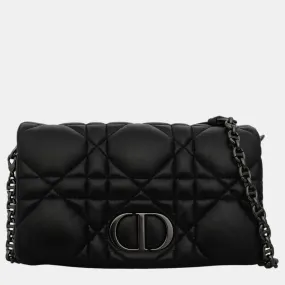 Christian Black Calfskin Leather Caro Macrocannage Mini Bag