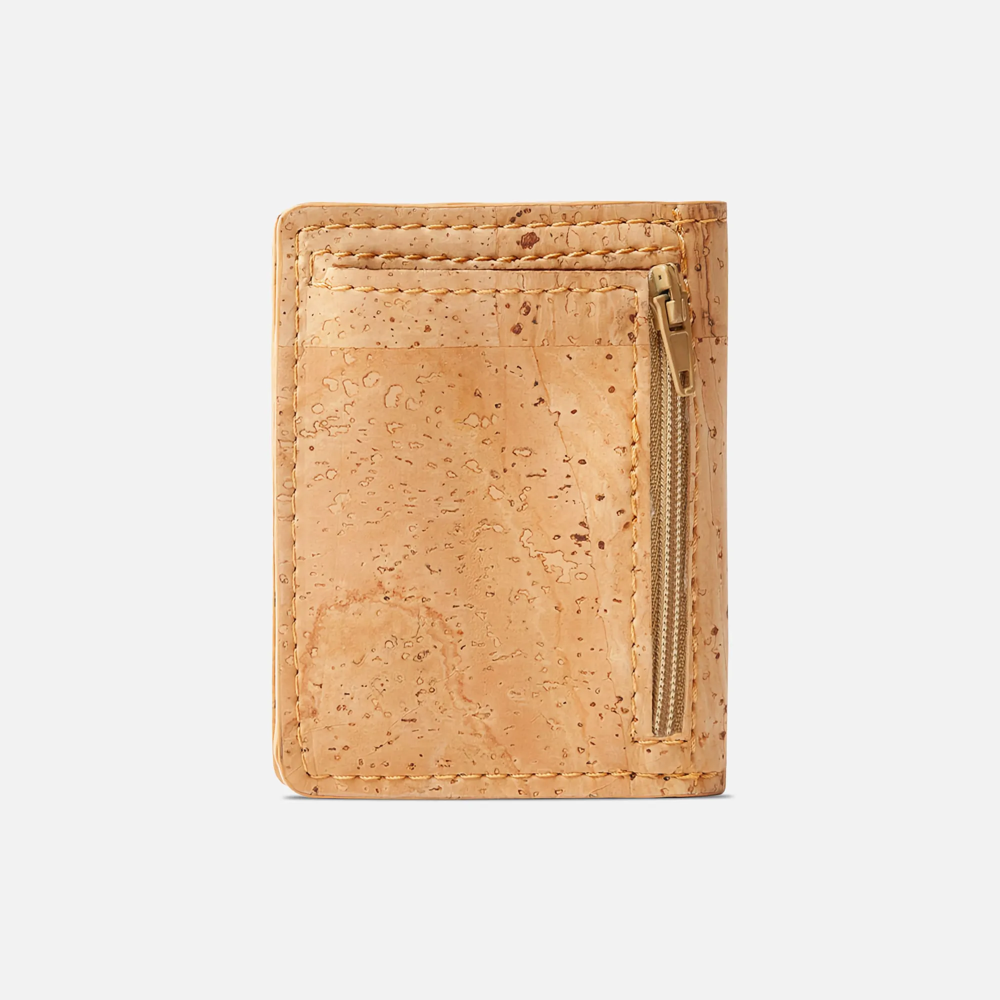 Corkor Vegan Cork Slim Wallet with Coin Pocket, Light Brown