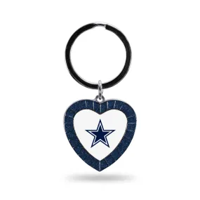 Dallas Cowboys Color Rhinestone Heart Keychain