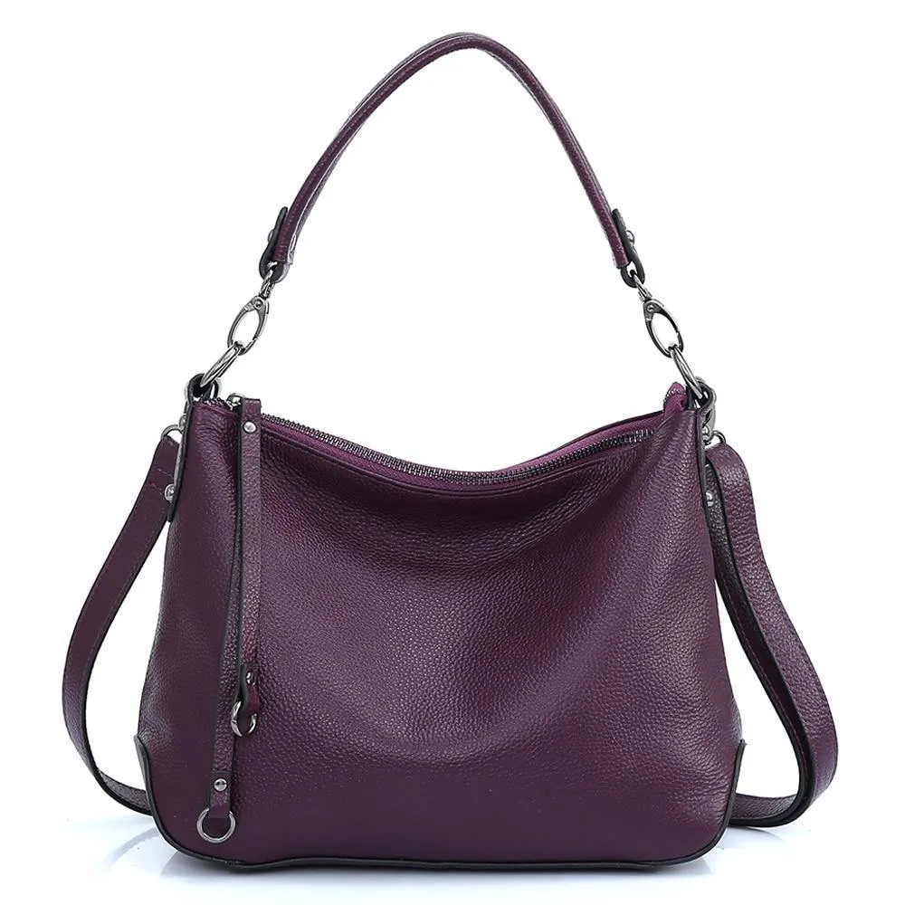 Genuine Leather Bags Women Casual Hobo Handbag Shoulder Crossbody Bag