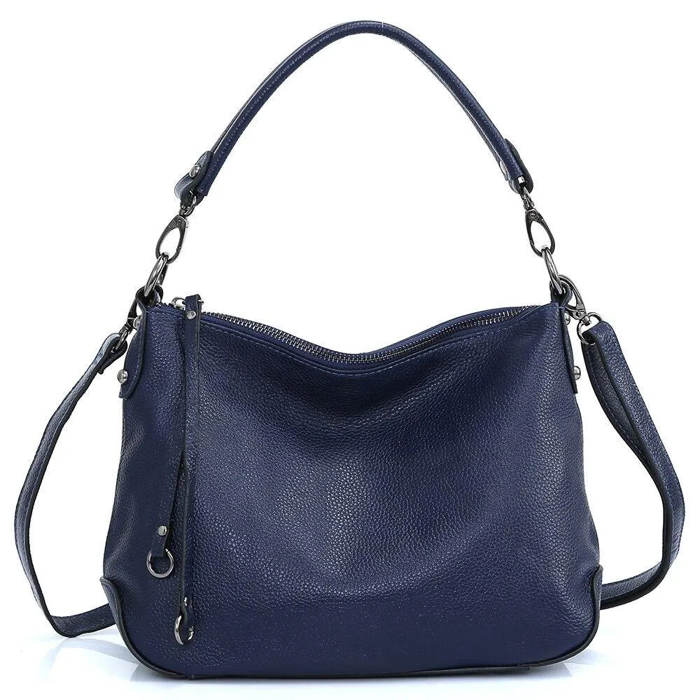 Genuine Leather Bags Women Casual Hobo Handbag Shoulder Crossbody Bag