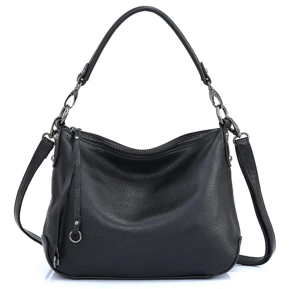 Genuine Leather Bags Women Casual Hobo Handbag Shoulder Crossbody Bag