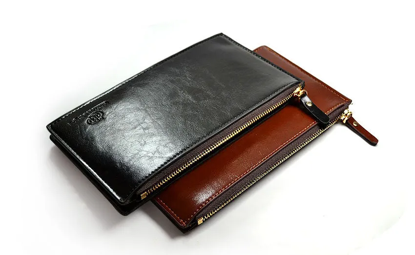 Hot unisex genuine leather men wallets clutch Selling Fashion money clip men wallets and purses