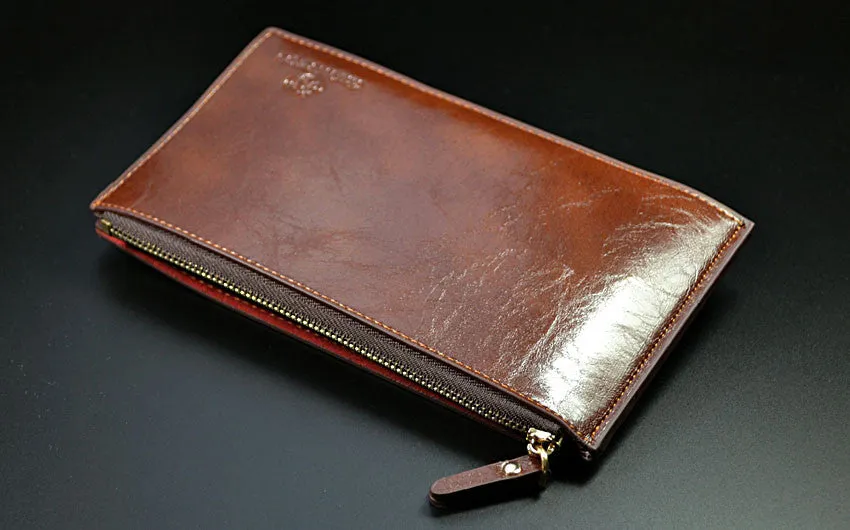 Hot unisex genuine leather men wallets clutch Selling Fashion money clip men wallets and purses