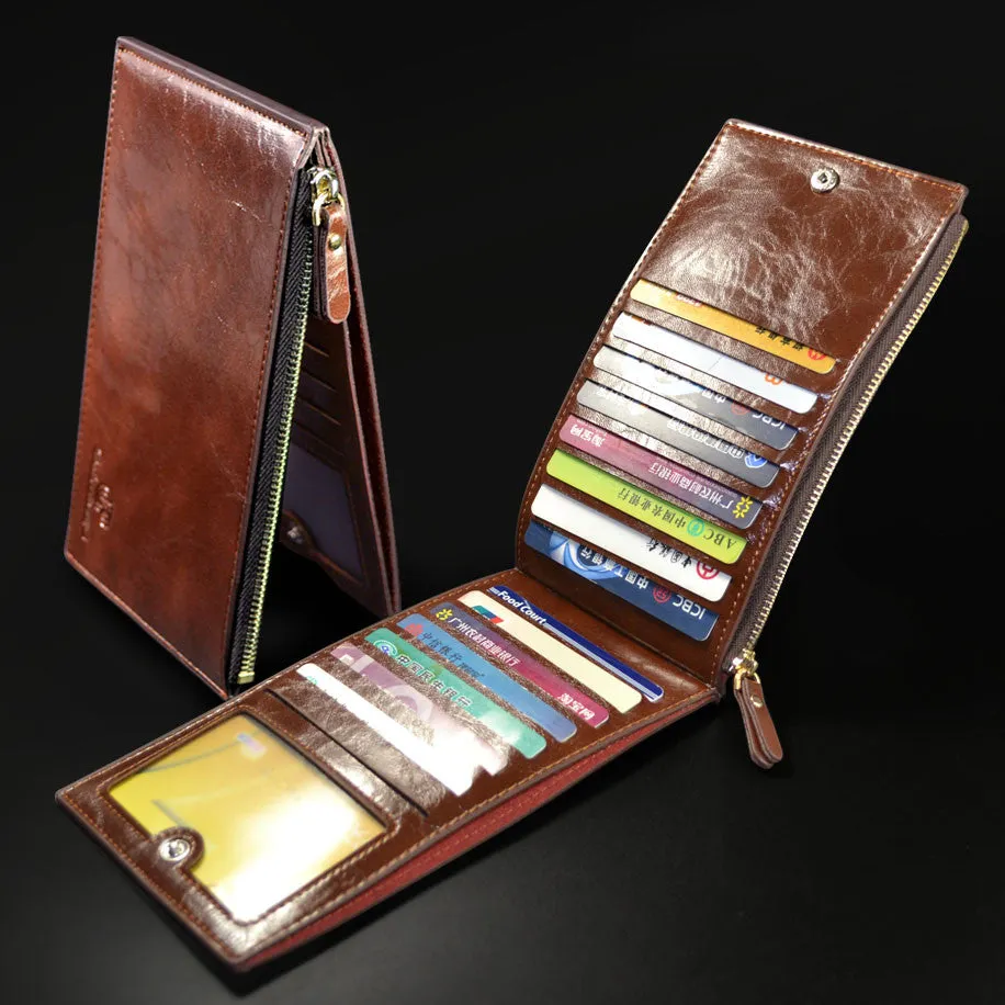 Hot unisex genuine leather men wallets clutch Selling Fashion money clip men wallets and purses