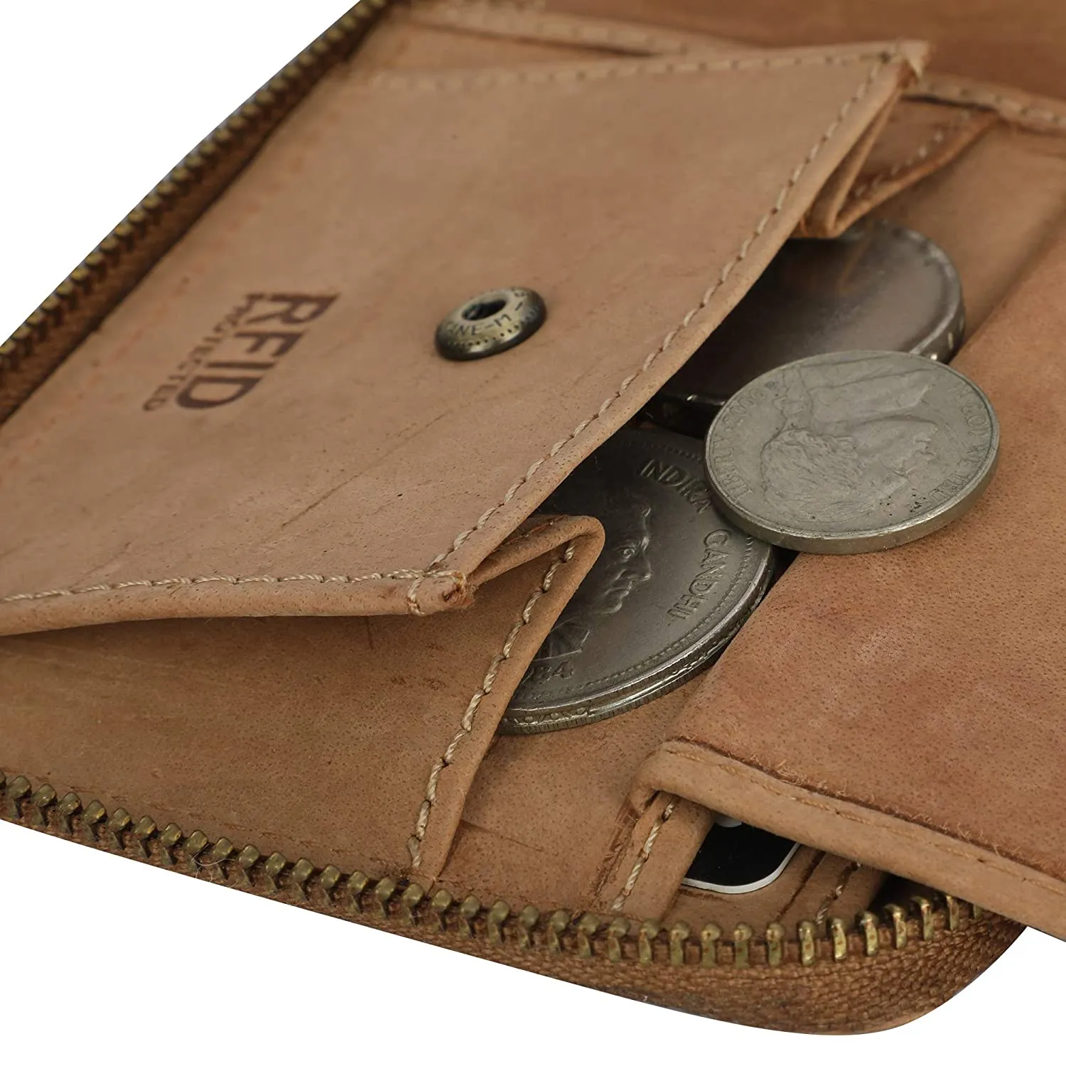 Hunter Leather Zipper Wallet