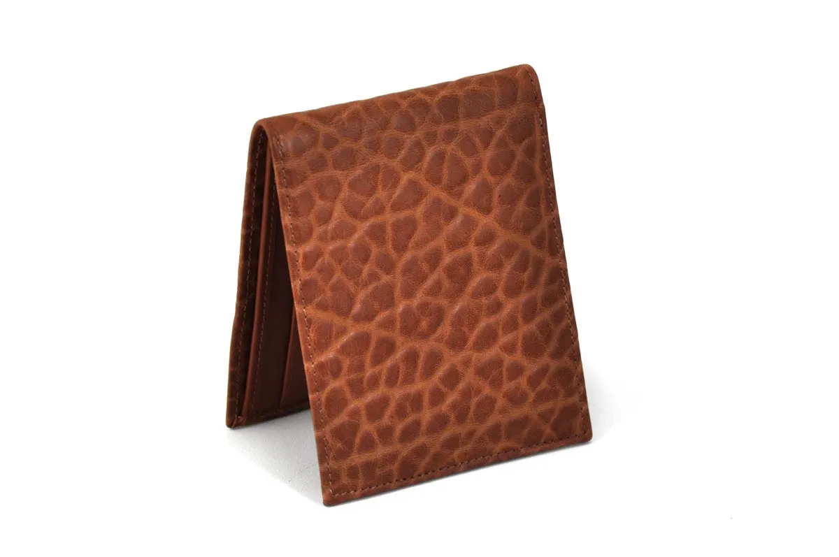 Men's Leather Bi-Fold Wallet - Buffalo & Calf Leathers - Terra Tan