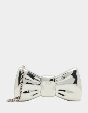 METAL BOW CLUTCH SILVER