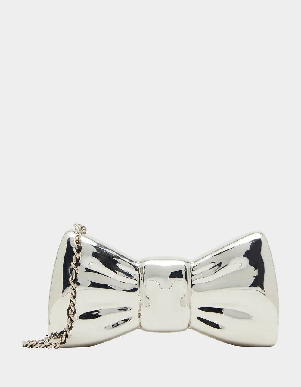 METAL BOW CLUTCH SILVER