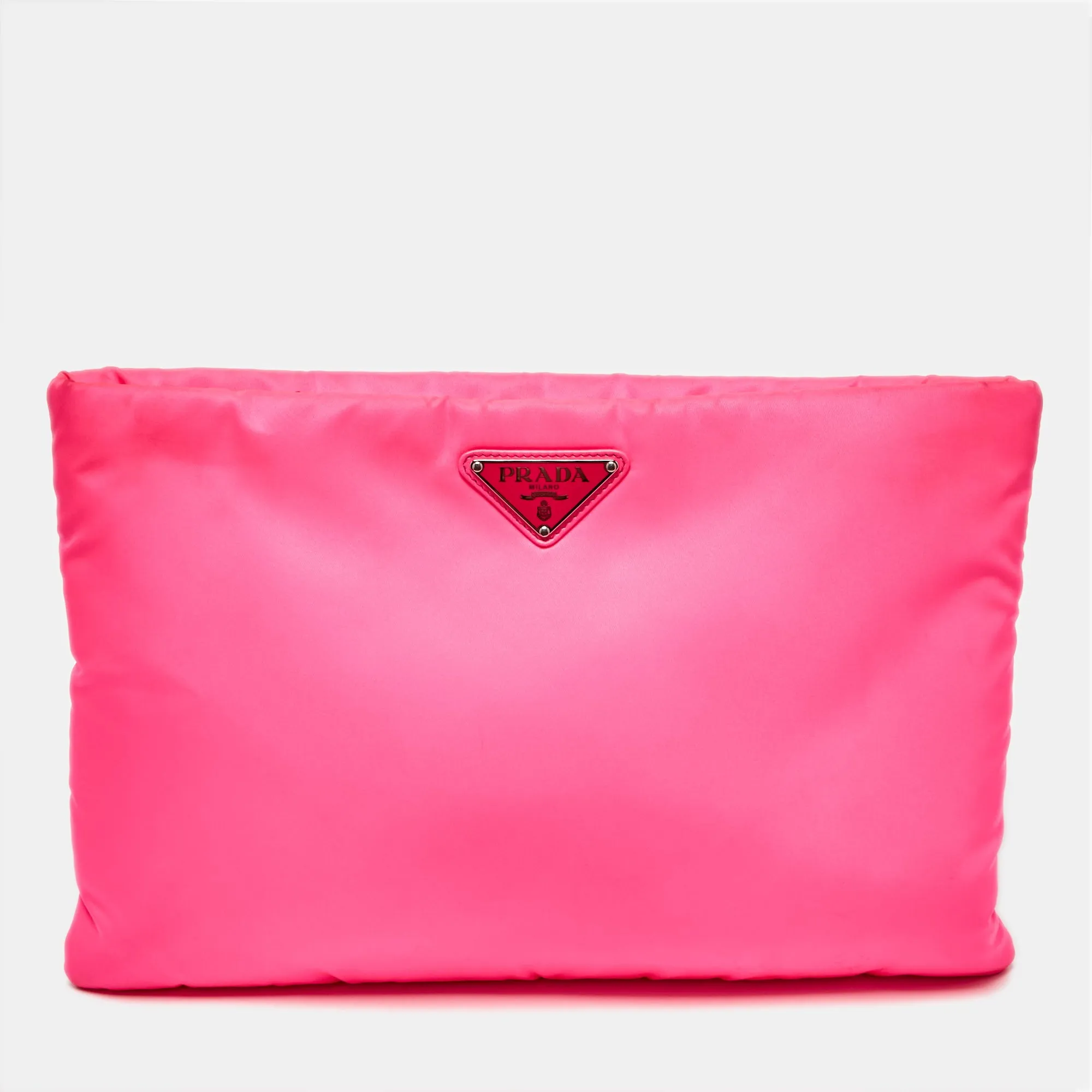 Neon Pink Nylon Zip Pouch