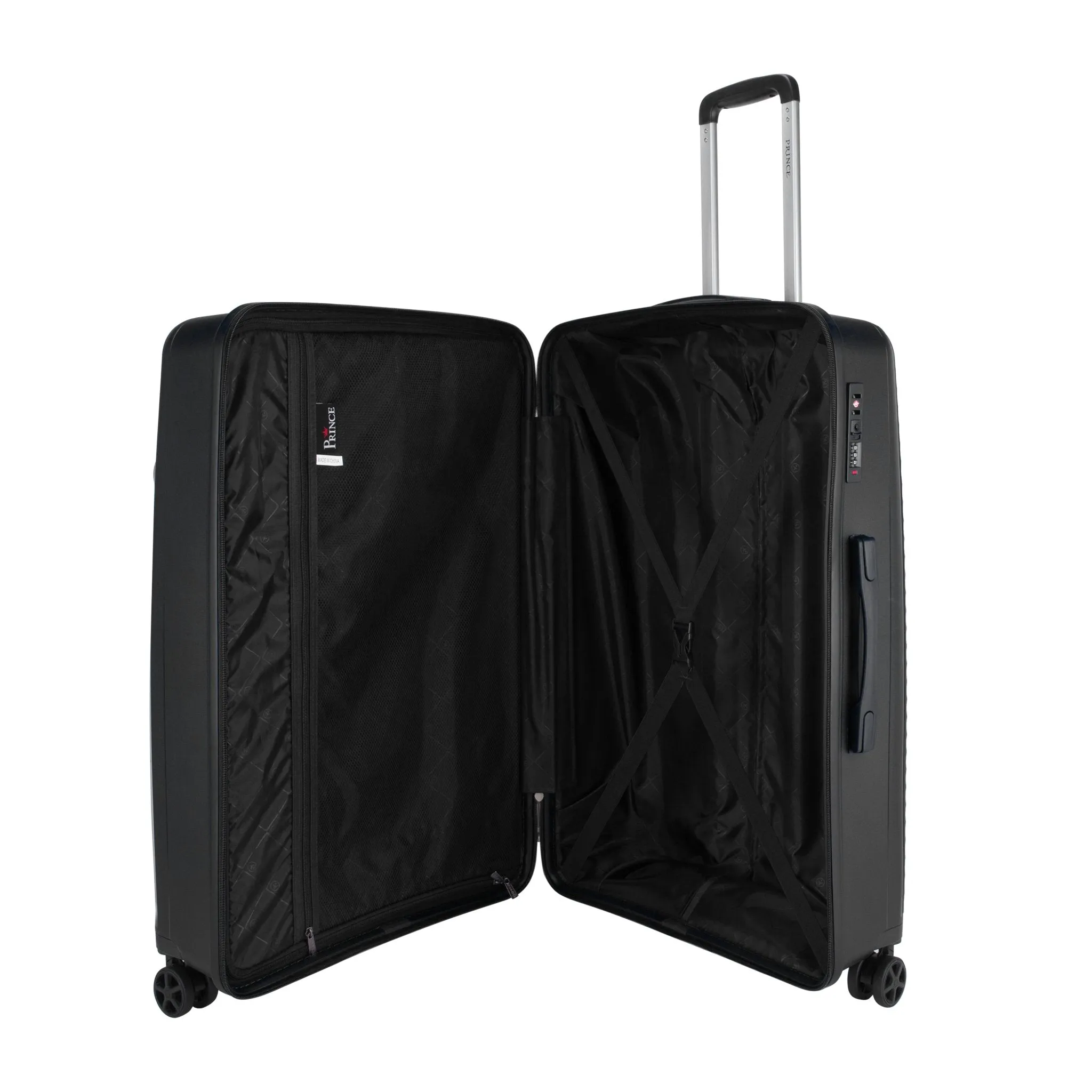 Prince Upright Suitcase Set of 3-Black PR16710