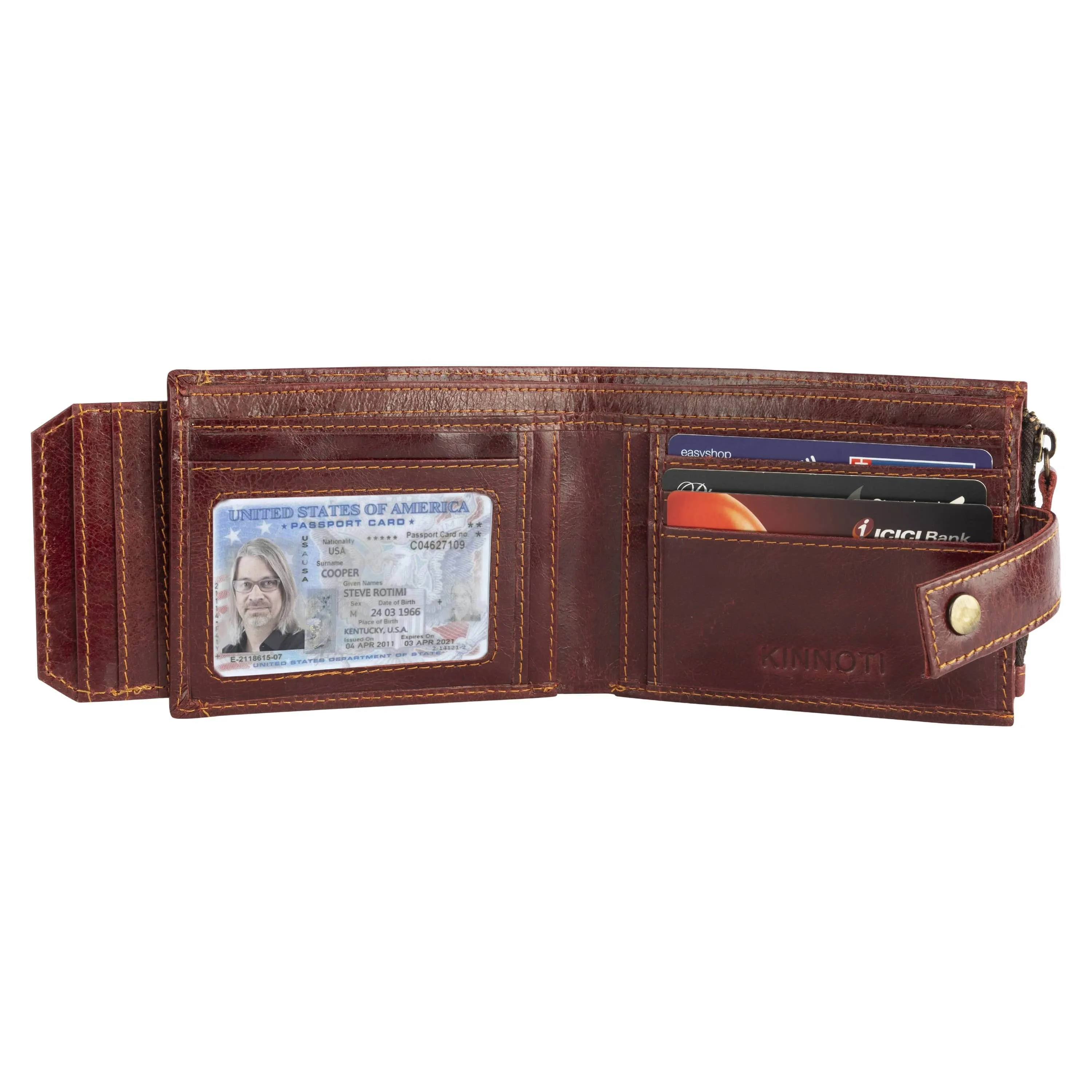 RFID & MINIMALIST MAROON LEATHER WALLET