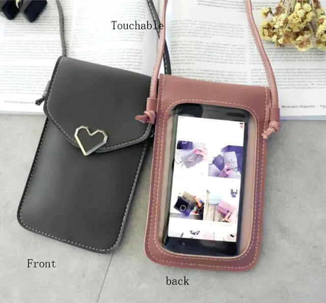 Simple New Hasp Cross Light Shoulder Bags Smartphone Leather Wallets