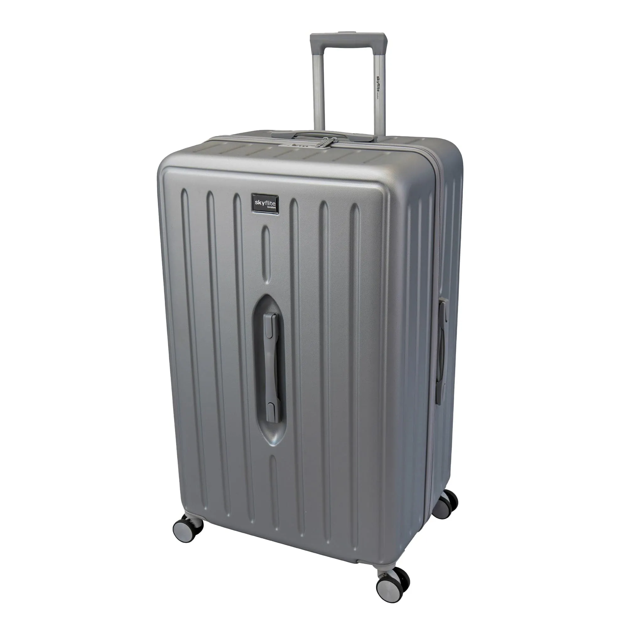 Skyflite Grey Modern Trunk Hardshell Suitcases 86cm in Silver