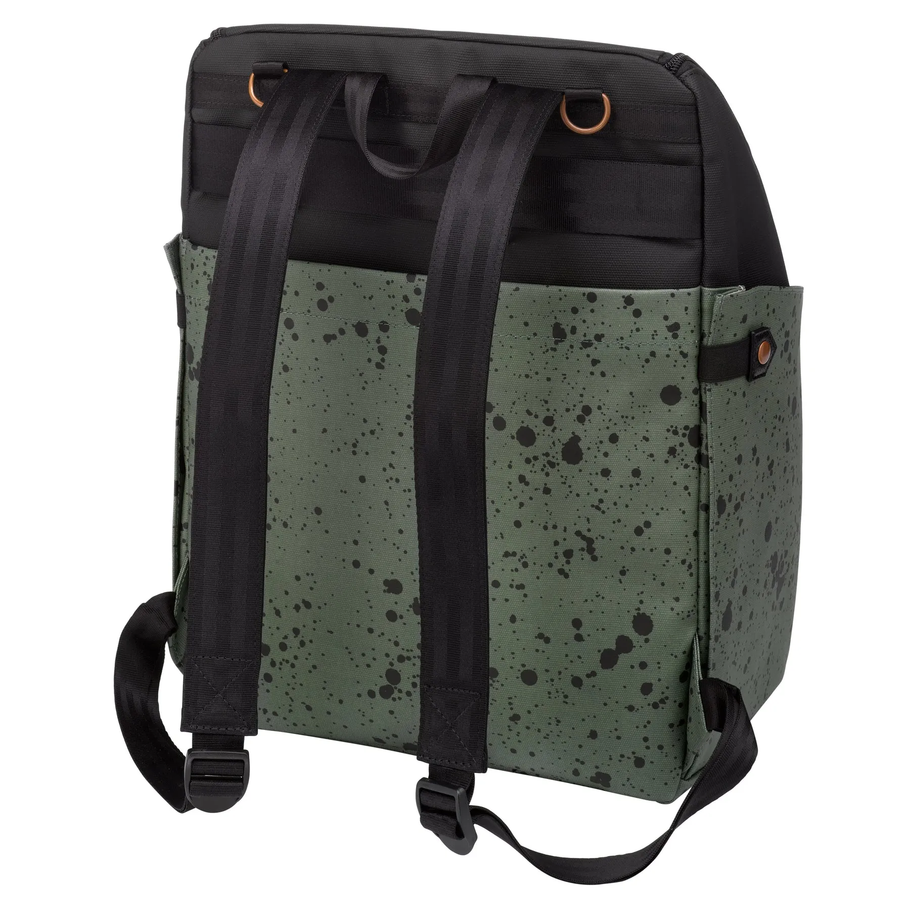 TEMPO BACKPACK DIAPER BAG IN OLIVE INK BLOT