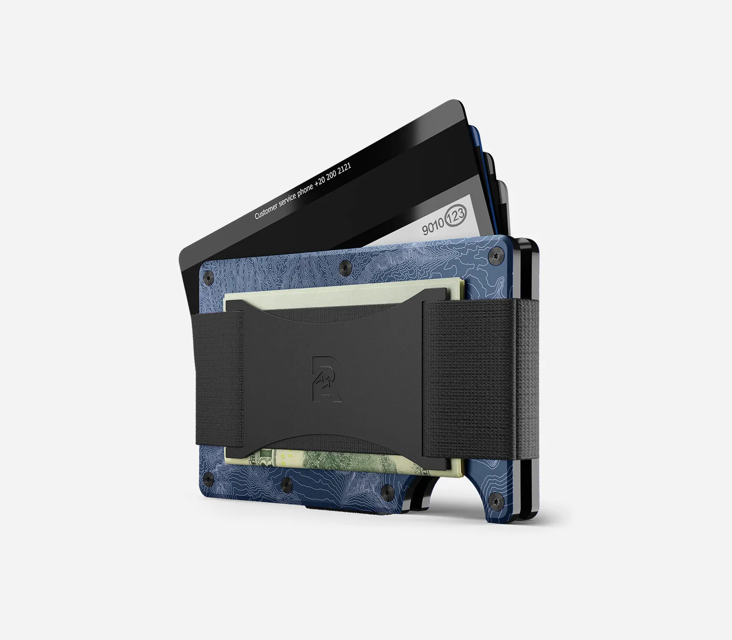 The Ridge Wallet - Aluminum With Money Clip   Cash Strap - North Shore