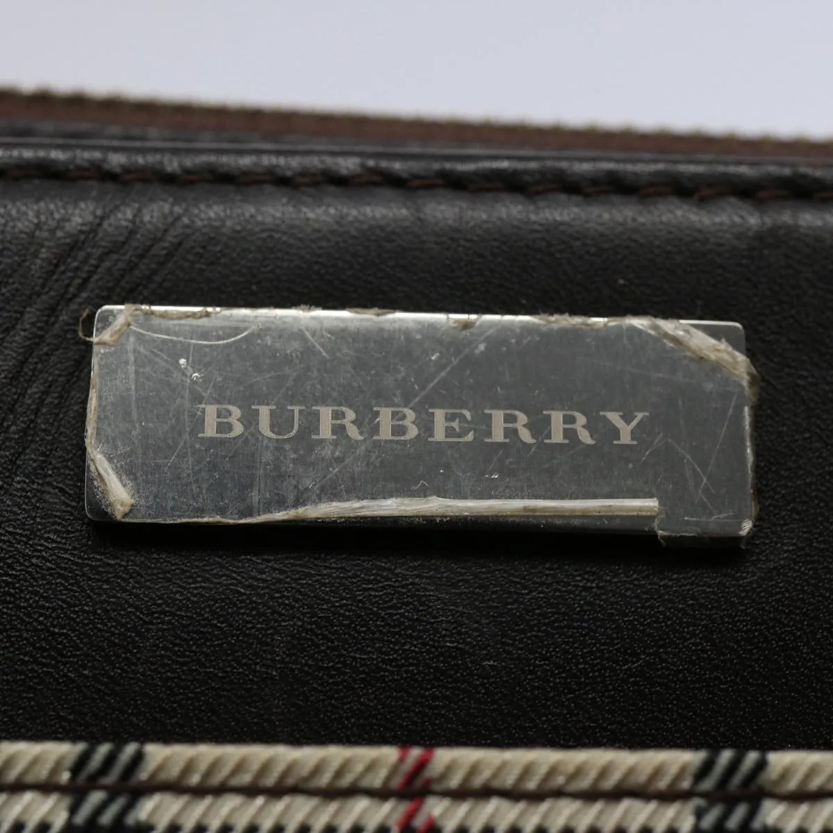 Trendy Inspired Burberry Nova Check Shoulder Bag Nylon Beige Auth Ep2705