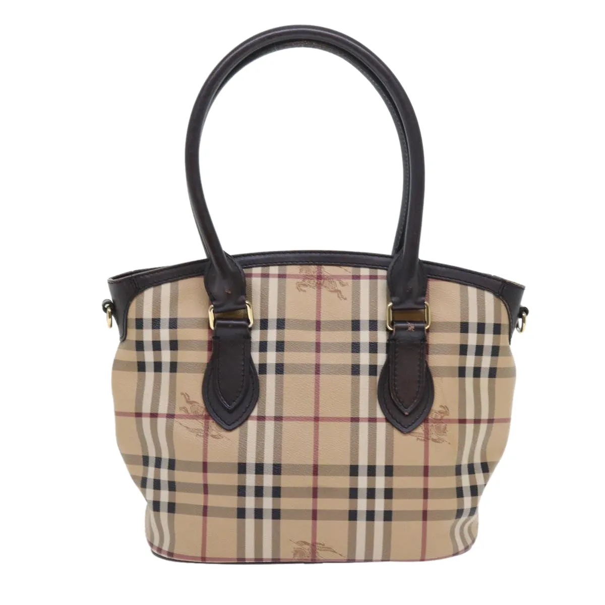 Trendy Inspired Burberry Nova Check Shoulder Bag Pvc Leather 2way Beige Black Auth 56661