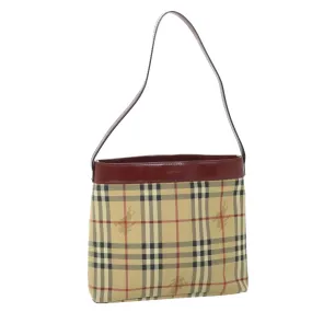 Trendy Inspired Burberry Nova Check Shoulder Bag Pvc Leather Beige Red Auth 54838