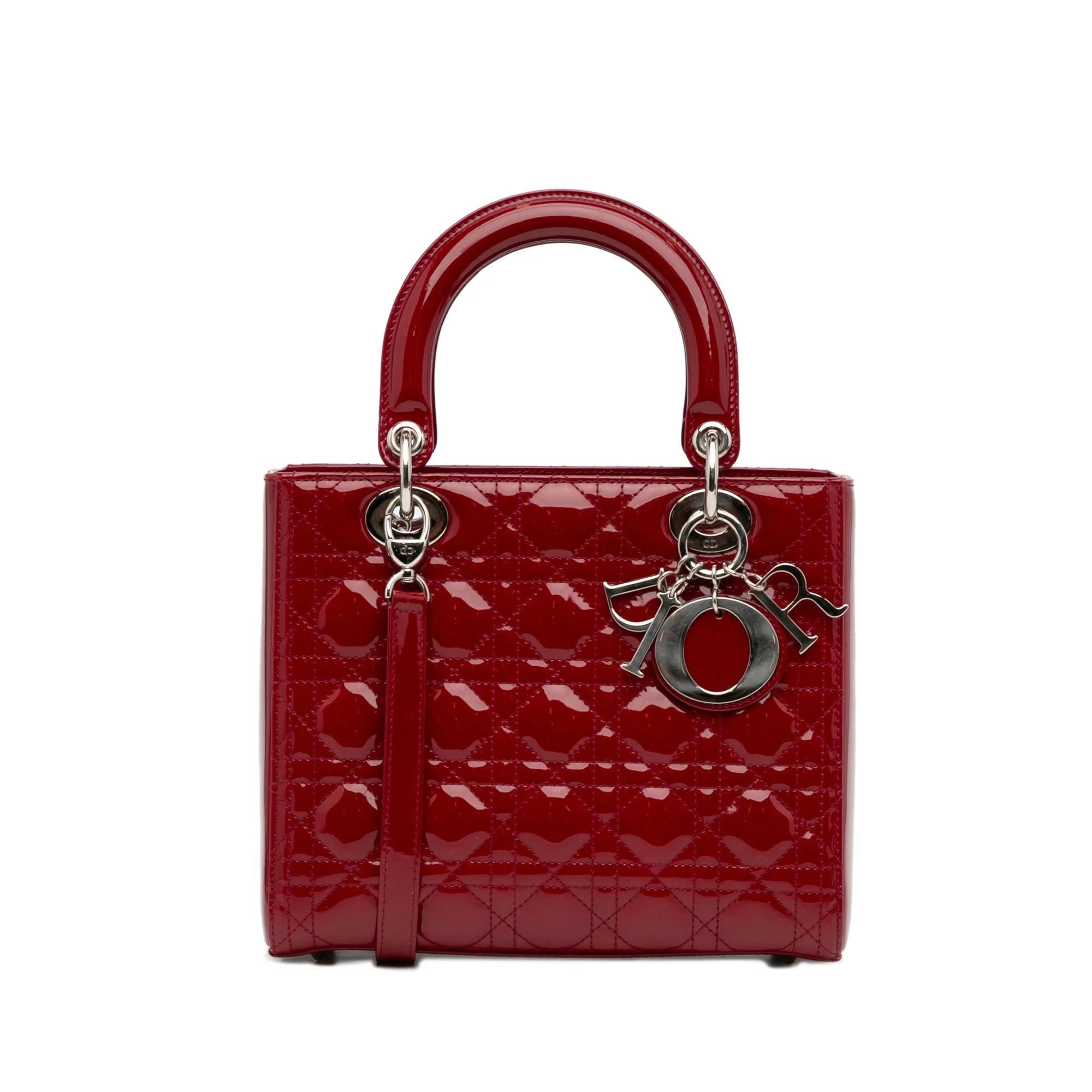 Trendy Inspired Dior Lady Dior Medium Red Patent Leather