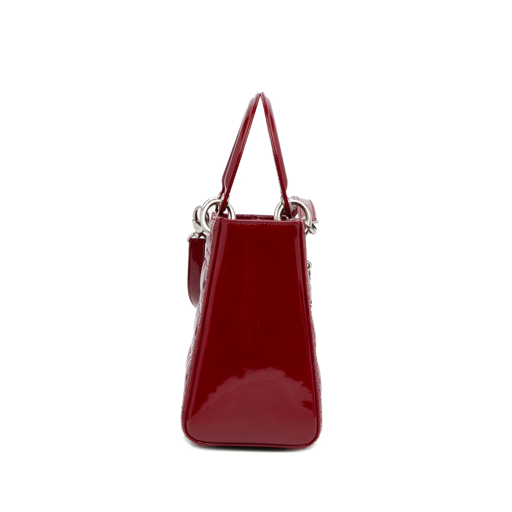 Trendy Inspired Dior Lady Dior Medium Red Patent Leather