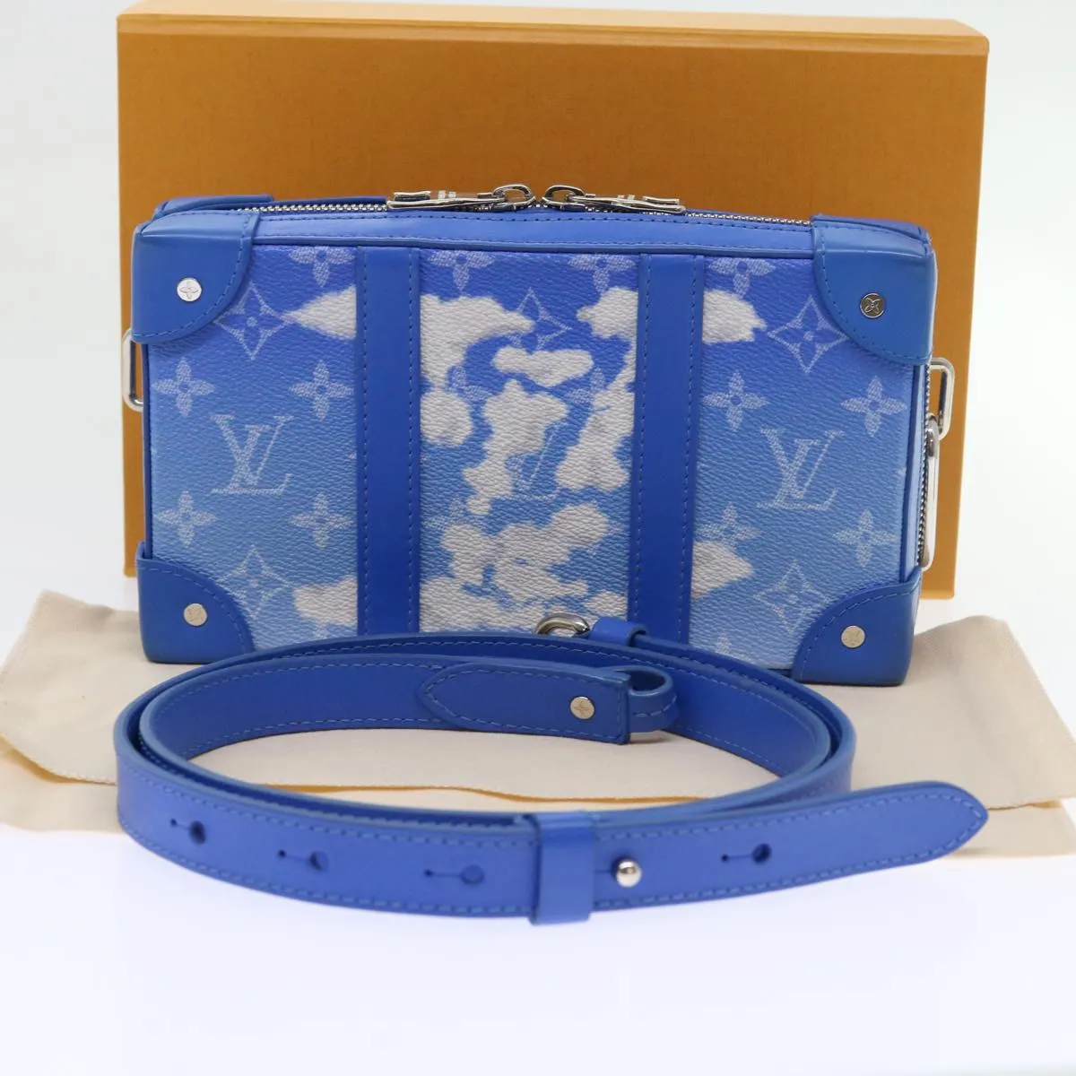 Trendy Inspired Louis Vuitton Monogram Clouds Soft Trunk Wallet Shoulder Bag M45432 Auth 55832a