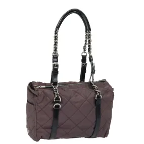 Trendy Inspired Prada Chain Shoulder Bag Nylon Purple Auth 79154