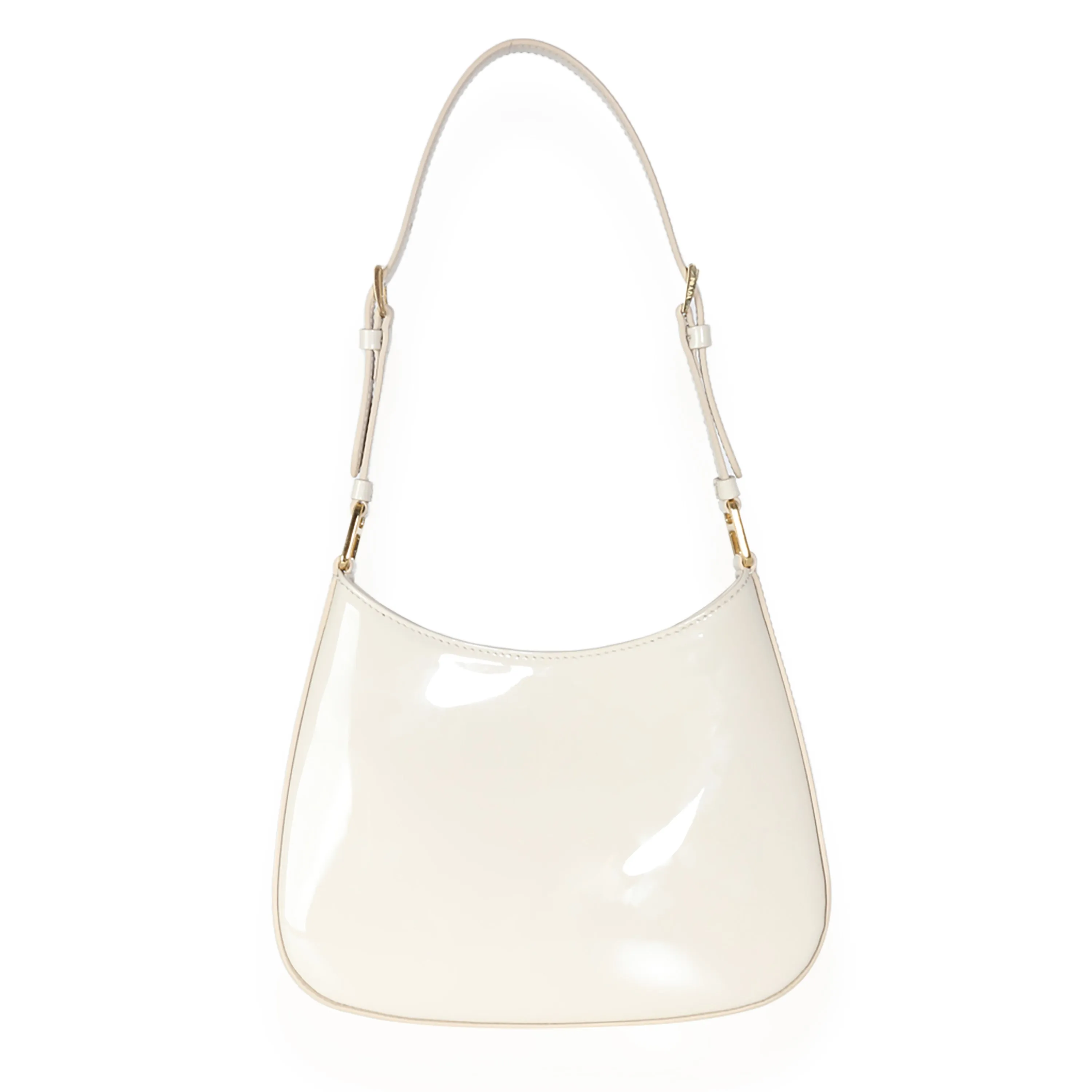 Trendy Inspired Prada Ivory Patent Cleo Bag