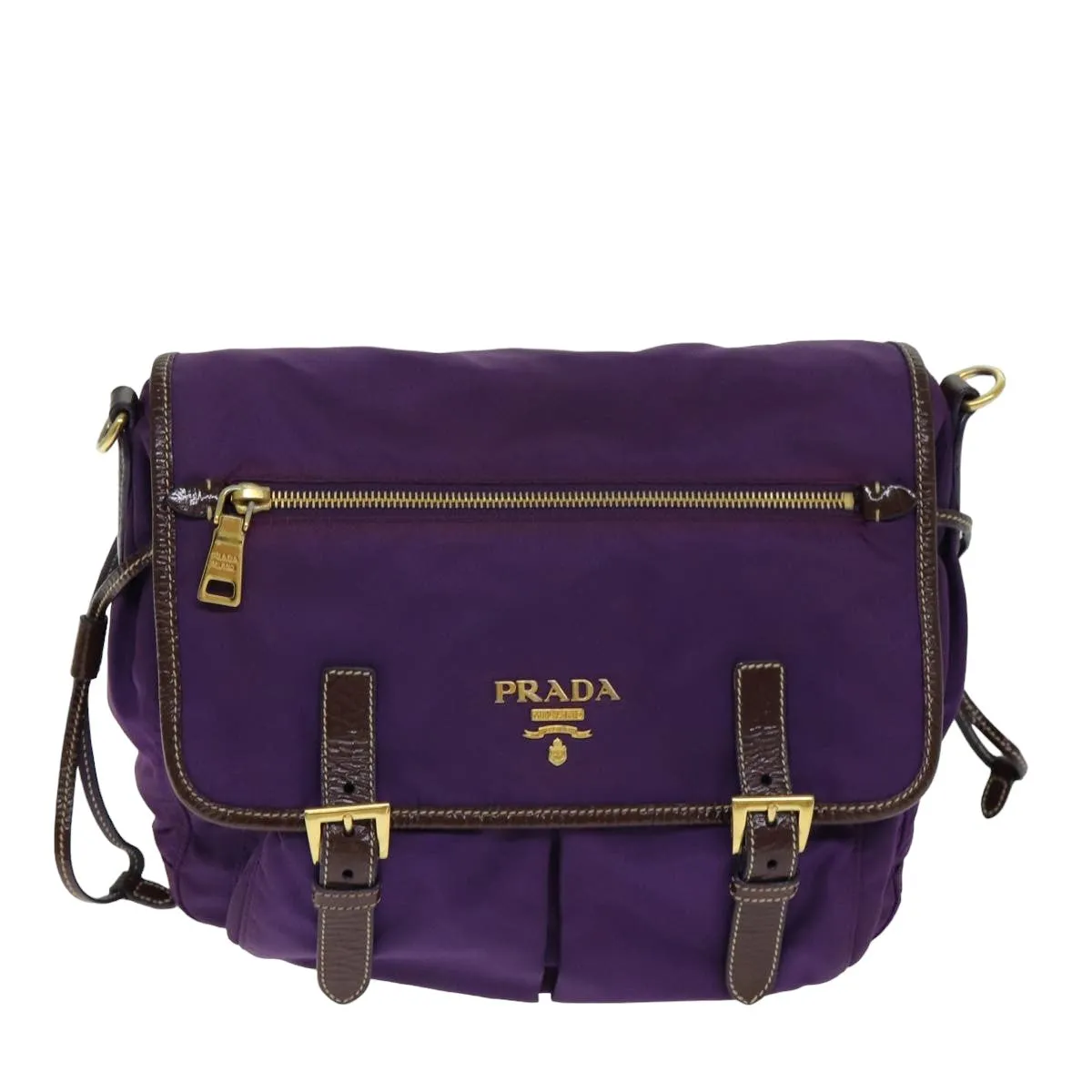 Trendy Inspired Prada Nylon Shoulder Bag Purple Auth 80101