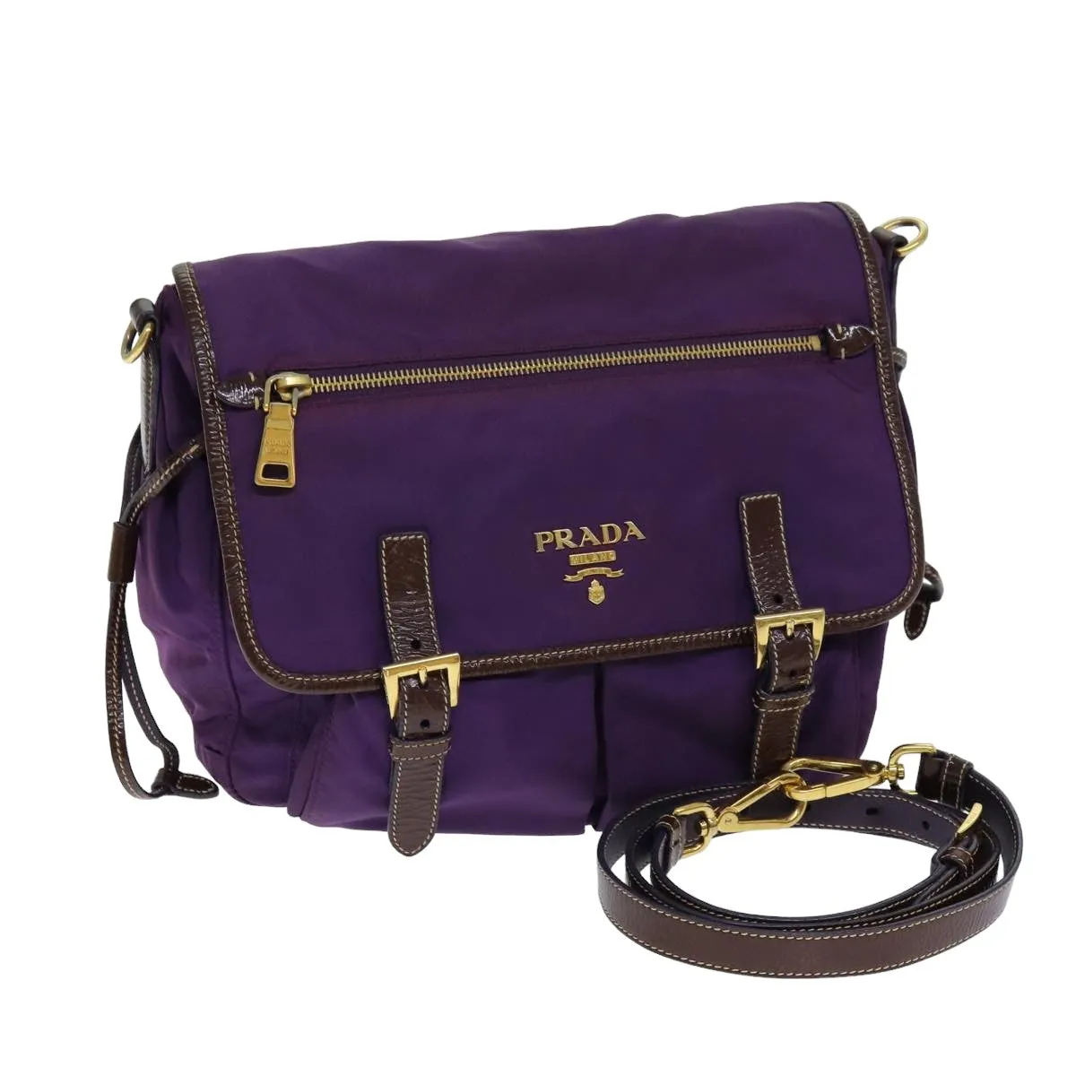 Trendy Inspired Prada Nylon Shoulder Bag Purple Auth 80101