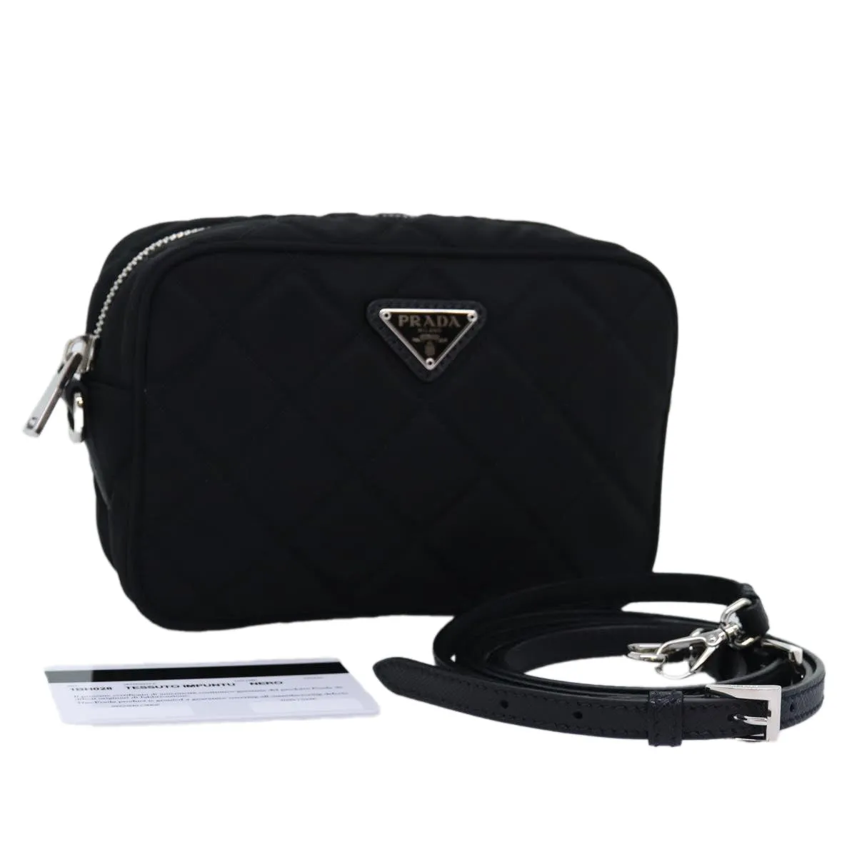 Trendy Inspired Prada Shoulder Bag Nylon Black 1bh028 Auth 74728a