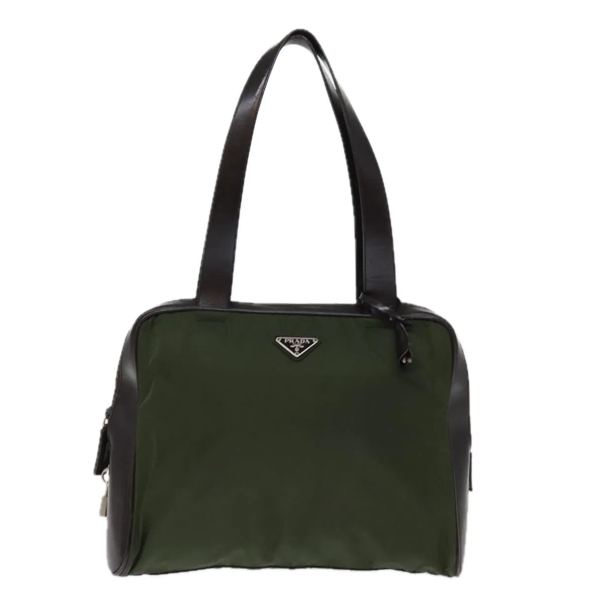 Trendy Inspired Prada Shoulder Bag Nylon Khaki Auth 74578