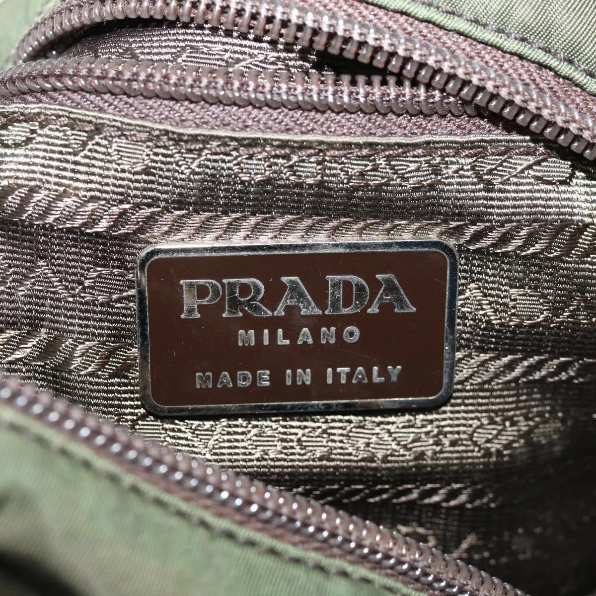 Trendy Inspired Prada Shoulder Bag Nylon Khaki Auth Fm3207