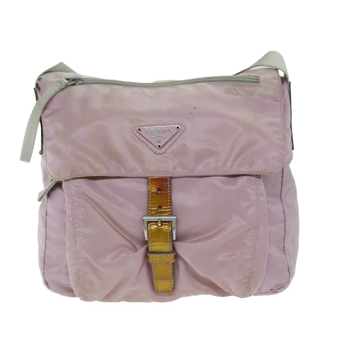 Trendy Inspired Prada Shoulder Bag Nylon Pink Auth 74637