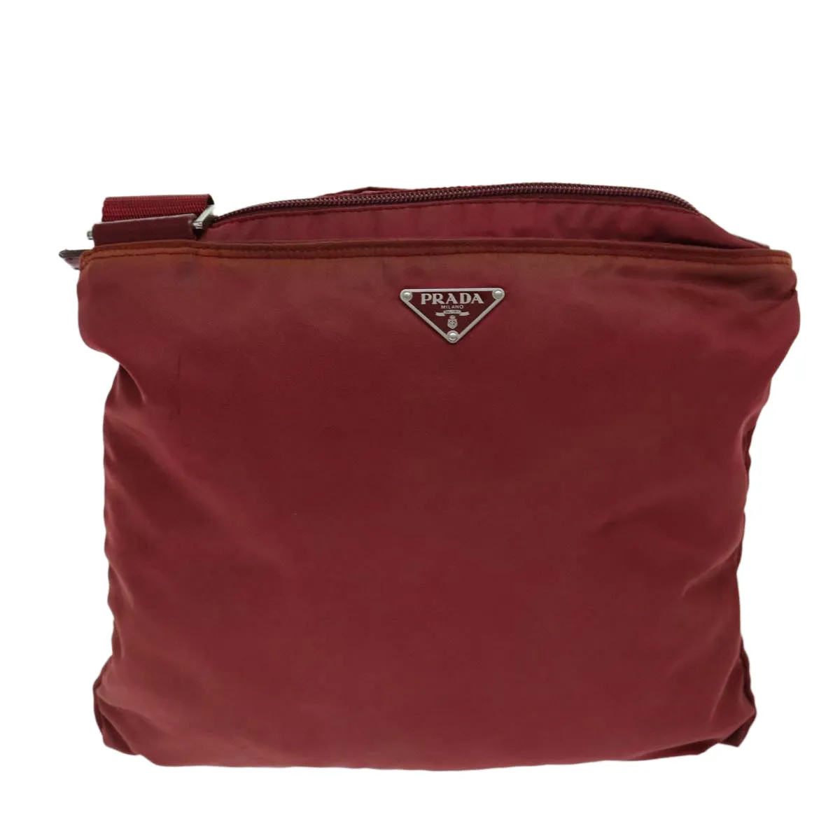 Trendy Inspired Prada Shoulder Bag Nylon Red Auth 77080