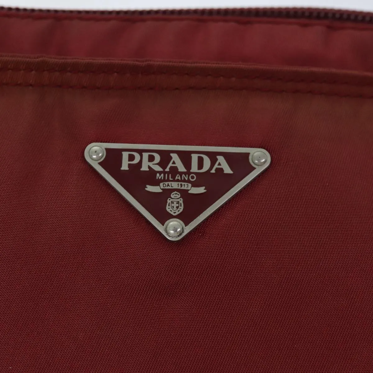 Trendy Inspired Prada Shoulder Bag Nylon Red Auth 77080